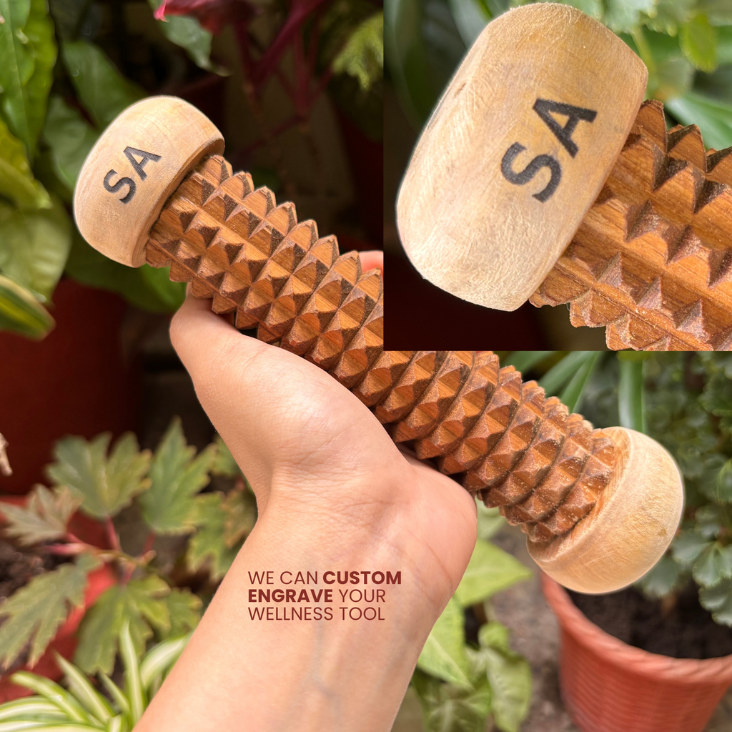 Wooden muscle recovery roller